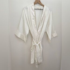 Victoria's Secret GOLD LABEL 1994 Ivory Silky Kimono Robe Paisley Bridal OS